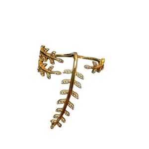 NWT BaubleBar Gold Adjustable Peacemaker Double 2 Finger Floral Leaf Vine Ring